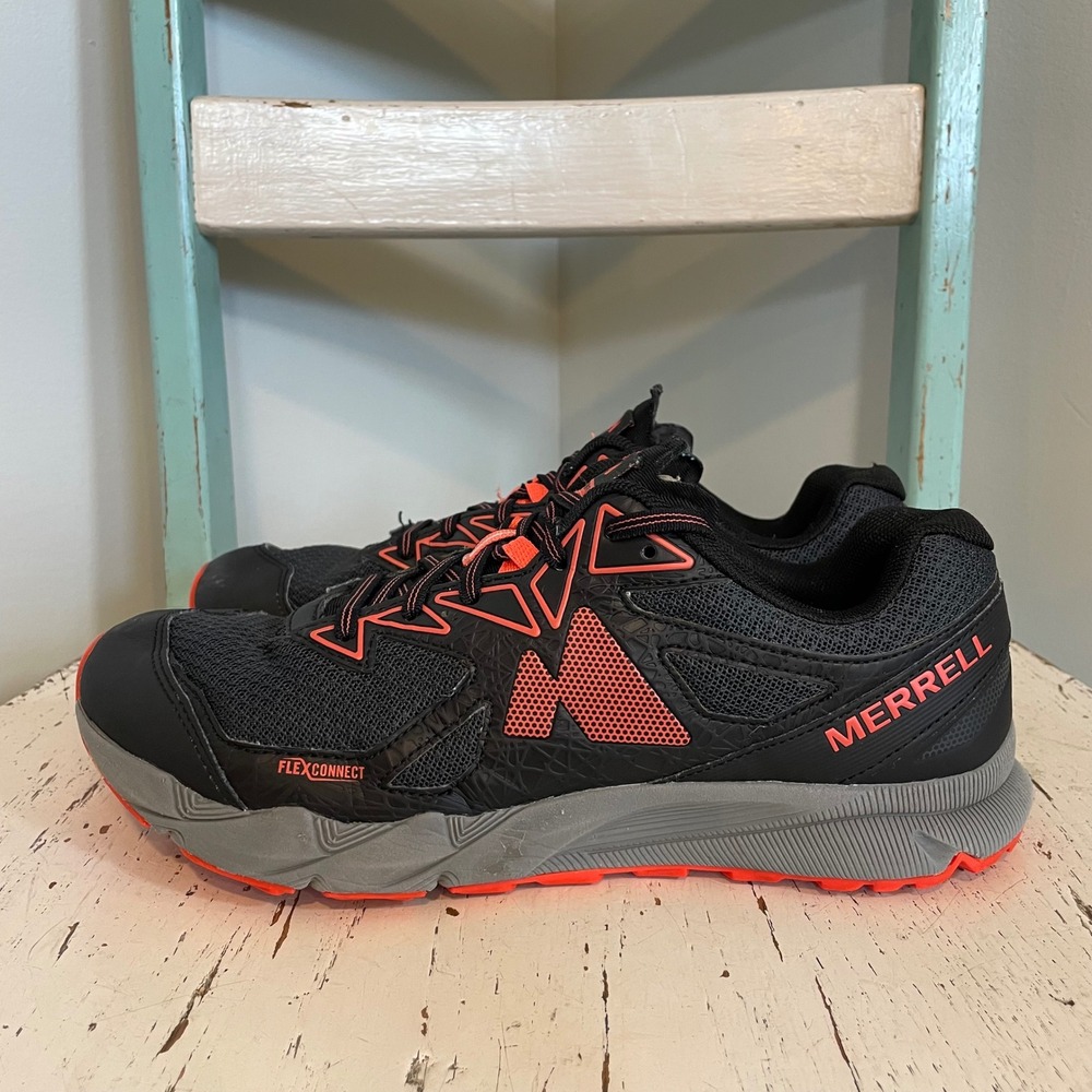 Merrell Agility Fusion Flex Womens Black Coral Trail Running Shoes J12574 Size 9